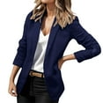 thumbnail image 1 of WEAIXIMIUNG Winter Jacket Women Womens Elegant Ol Solid Color Lapel V Neck Button Cardigan Suit Jacket, 1 of 5