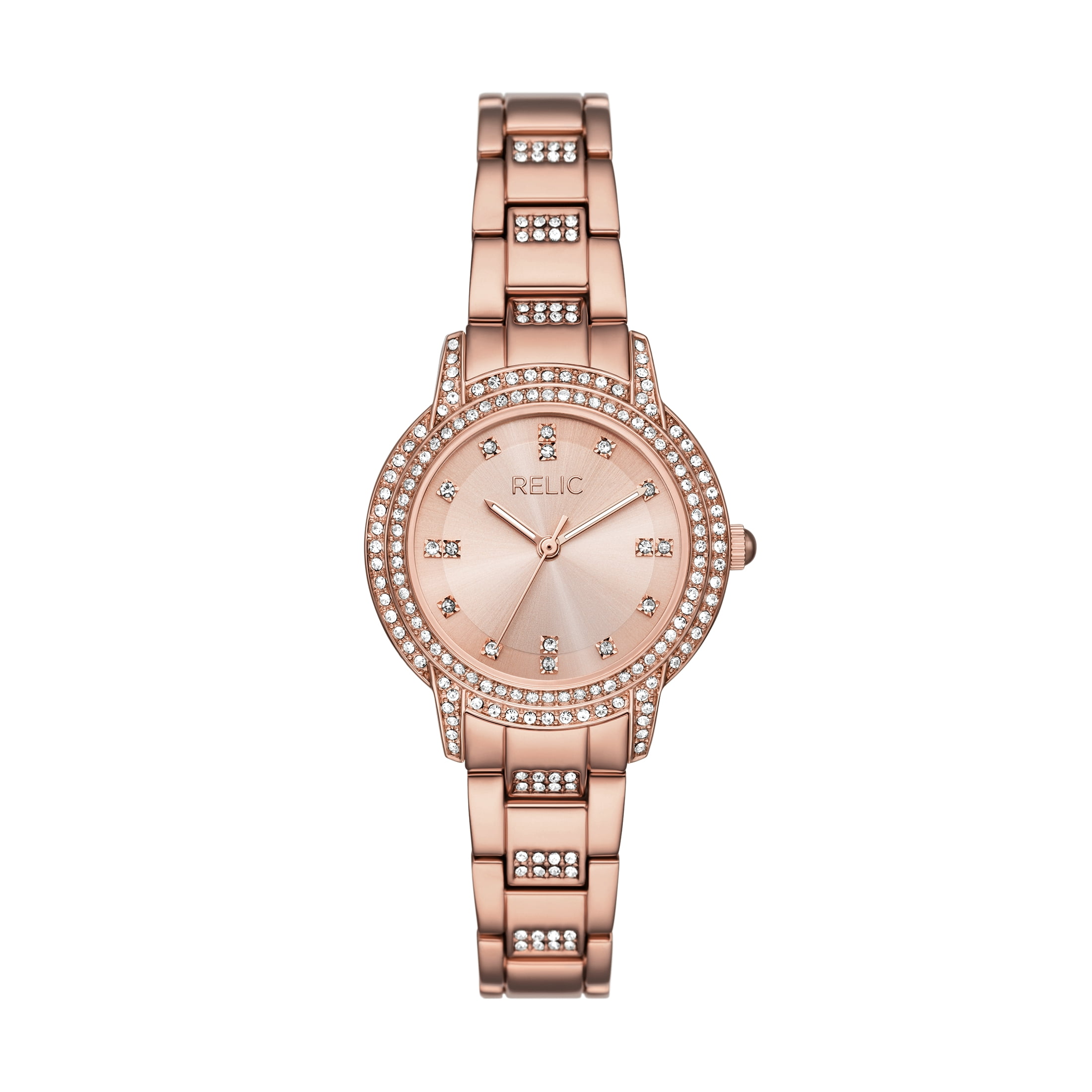 Relic Women's Queen's Court Three-Hand Date, Rose Gold-Tone Alloy