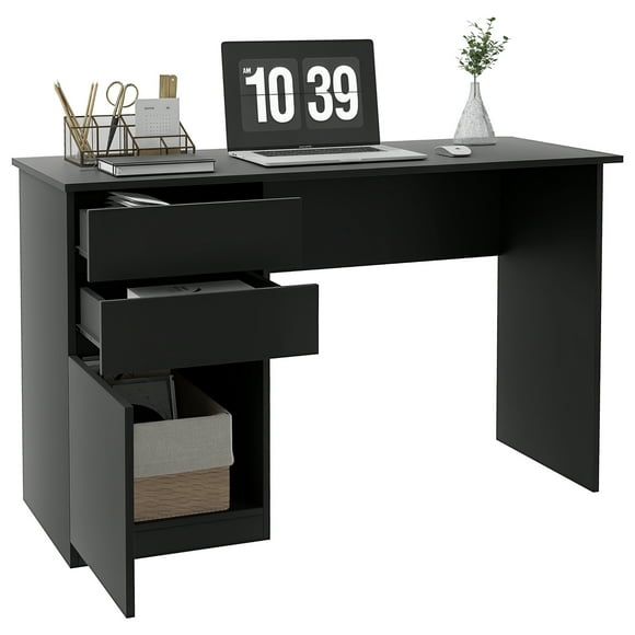 HOMCOM Bureau d'Ordinateur avec Rangement Bureau de Bureau à Domicile avec Tiroir Armoire