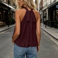 thumbnail image 5 of Wensltd Women's Tank Tops Sleeveless High Halter Neck Loose Solid Blouse Soft Lightweight Comfy Casual Tunic For Daily Outdoor Wear, 5 of 6