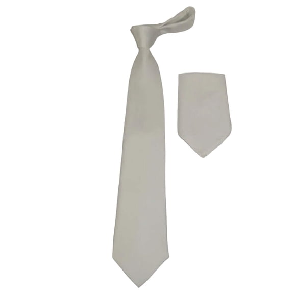 Men's Tie and Hankie Set by J.Valintin Collection #Pro3 Solid White