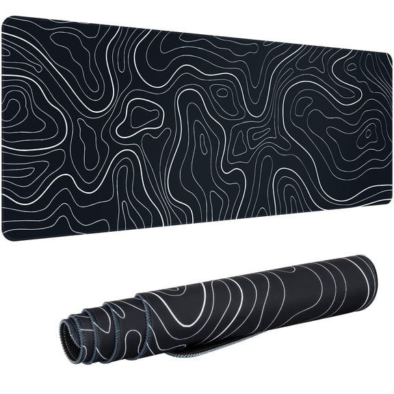 Large Mouse Pad Mat (31.5x11.8in),Extended Gaming Mousepad Background Topographic Map Desk Pad for Laptop Computer