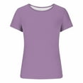 thumbnail image 6 of cocolona Womens Summer Crop Tops Short Sleeve Crew Neck Ribbed Slim Tight T-shirts Fashion Casual Blouses Basic Tees, 6 of 7