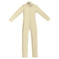 thumbnail image 6 of Kaerm Kids Girls Turtleneck Long Sleeve Unitards One Piece Full Body Gymnastics Dance Leotard Beige 4-5, 6 of 8
