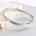 thumbnail image 6 of Stainless Steel Hexagon Bee Nest Stye Classic Plain Bangle Bracelet, 6 of 11