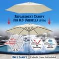 thumbnail image 2 of Sunrise Replacement Umbrella Canopy Cover for 6.5' 6 Ribs Outdoor Patio Market Umbrella, Canopy Only, (Ecru), 2 of 6