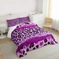 thumbnail image 3 of Homewish Modern Glitter Fashion Bedding Comforter Set for Kids, Mystic Purple Leopard Print Twin Comforter Sets, Cheetah Animal Reversible Bedding Set, Ultra Soft Bedroom Decor, 2-Piece, 3 of 8