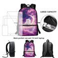 thumbnail image 6 of Uourmeti Cat and Moon Pattern Backpack for School Vacation, Rich Texture Durable Fabric School Backpack Smooth Zippers Student Bookbag, 6 of 6