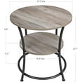 thumbnail image 4 of Side Table, Round End Table with 2 Storage Shelves Nightstand for Living Room, Accent Coffee Table, Greige, 4 of 8