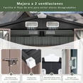 thumbnail image 3 of 8x6 FT Cobertizo de Almacenamiento Exterior Metálico,con Puertas Dobles con Cerradura y Ventanas de Ventilación para Almacenamiento de Equipos de Jardín,Patio y Trasero,Caqui, 3 of 8