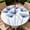 Blue Flowers, variant on ARTSLION Round Outdoor Tablecloth For Up To 36in With Umbrella Hole & Zipper Waterproof Elastic Edge Fitted Table Cover Big Sunflower For Patio Picnic Party, Muted Teal Texture