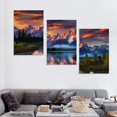thumbnail image 4 of Nawypu Sunset Landscape Canvas Wall Art Decor Snow Mountain Forest River Nautre Canvas Picture Prints Artwork Bedroom Bathroom Office Home Decor Framed Ready to Hang 12''x16''X3 Panels, 4 of 4