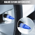 thumbnail image 2 of 4pcs Wheel Valve Cap Extension Tire Stem Valve Caps Extender Dustproof Waterproof for Auto Car Truck Aluminum Alloy Blue, 2 of 7