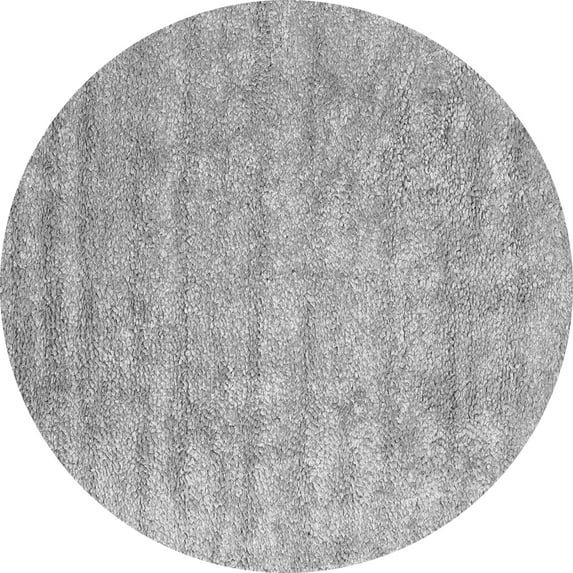 Ahgly Company Indoor Round Abstract Gray Contemporary Area Rugs, 8' Round