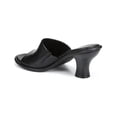 thumbnail image 4 of Sam Edelman Aida Black Rounded Open Toe Slip On Block Heel Leather Dress Mules (Black, 6), 4 of 5