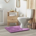 thumbnail image 7 of Nestl Contour Absorbent Memory Foam Bath Mat Set Bathroom Rug, Lavender Dream, 24"x20", 7 of 7