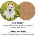 thumbnail image 3 of GZHJMY 6Pcs Round White Swiss Shepherd Portrait Ceramic Coasters with Cork-Backed for Coffee Drink, Cup Mat Absorbent Stone Coasters, 3 of 5