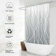 thumbnail image 2 of Ombre Grey Shower Curtain for Bathroom with Hooks,White Shower Curtain Set,Stripe Bath Curtains Decorative Shower Curtains Water Repellent Washable, 72x72, 2 of 6