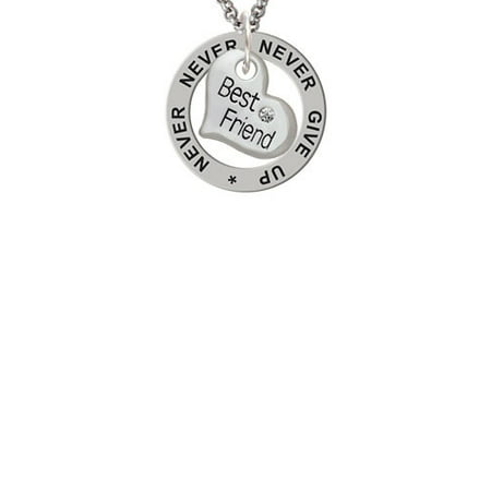 Small ''Best Friend'' Heart Never Never Never Give Up Affirmation Ring (Cheer Up Best Friend)