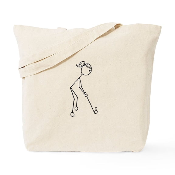 CafePress - Golf Girl Black No Words Tote Bag - Unisex Canvas Tote Bag, Beige, 1-Piece