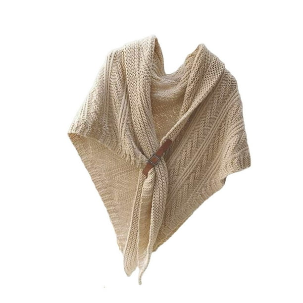 Qarigey Chal de mujer, abrigos cálidos de otoño, bufanda de hombro de Color sólido, Poncho, decoración de moda, prendas de vestir Accesorios de disfraces Beige