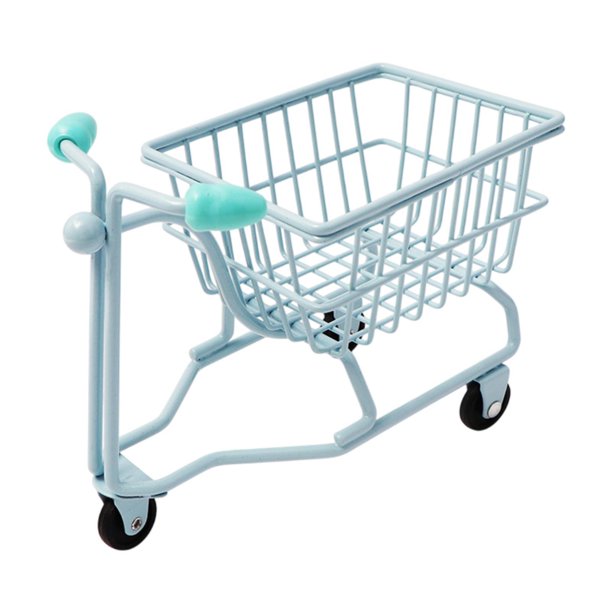 de compras en miniatura para niños Push Toy Supermercado juguete, diversión, modelo Model de accesorios de regalos para niñas Mini Storage azul