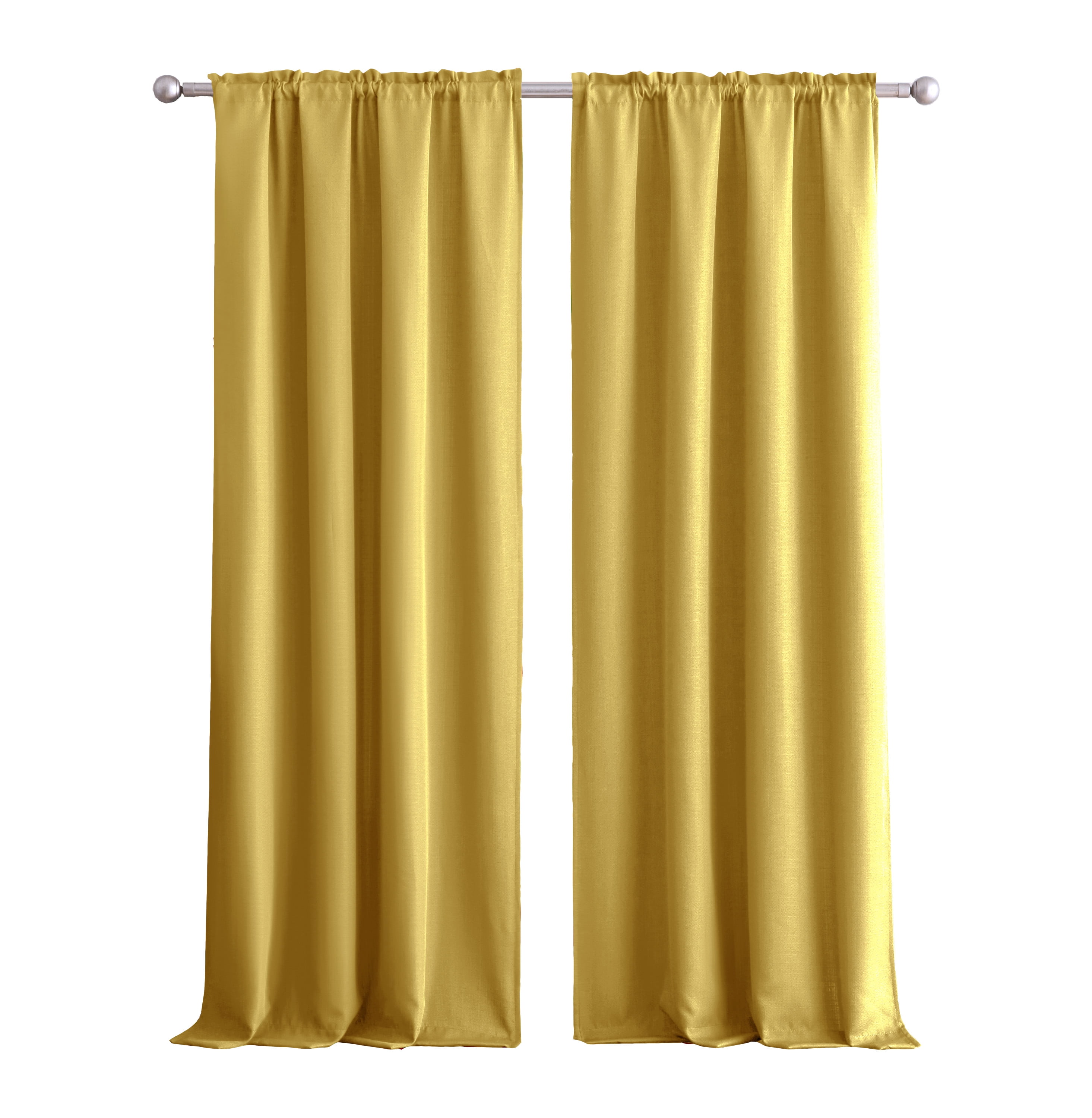Mainstays Bennett Textured Panel Pair - Yellow - 40" x 84" Each - Set of (2)