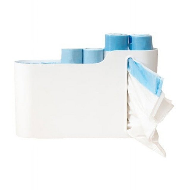 Organización de almacenamiento de cocina, soporte para bolsas de plástico, puede contener 6 rollos, soporte para bolsas de supermercado, dispensador de bolsas de basura montado en la pared