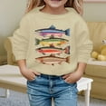 thumbnail image 2 of Fiaer Kids Sweatshirts Toddler Boys Girls Crewneck Pullover Fish Girl Tops Beige 160, 2 of 4