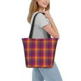 thumbnail image 2 of Sikiie Purple Yellow Buffalo Plaid Shoulder Bag Casual Hobo Crossbody Tote Bag for Women and Men Large Purse Messenger Bag Travel Work, 2 of 6