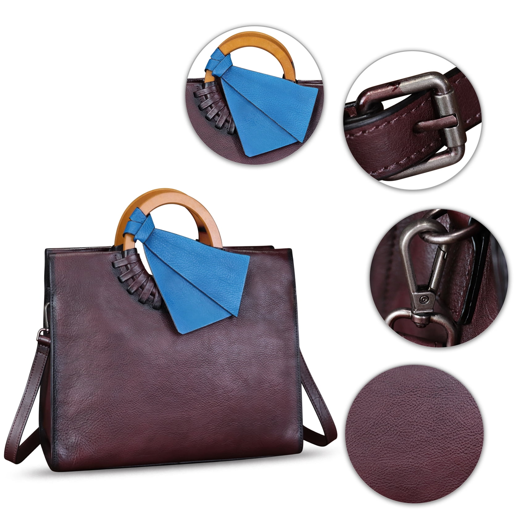 Genuine Leather Purses and Handbags for Women Fashion Crossbody Shoulder Bag
