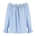 thumbnail image 4 of gakvbuo Fall Clothes For Women 2022 Trendy Business Casual Plus Size Tops For WomenWomens Fashion Solid Color Comfortable Loose T-Shirt Long Sleeves Blouse Casual Tops, 4 of 5