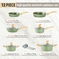 thumbnail image 5 of MF Studio 12 Pieces Cookware Set Granite Nonstick Pots and Pans Set Induction Compatible, Green, 5 of 6