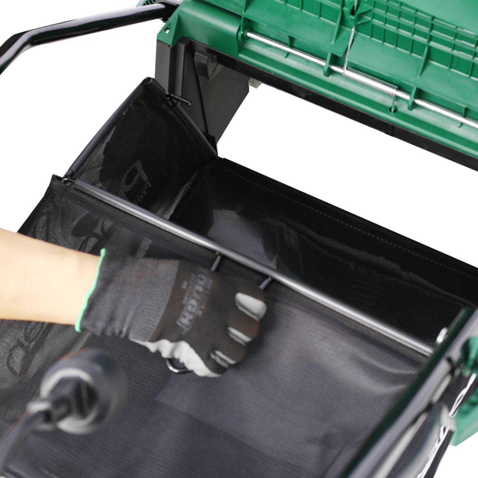 , Garden Scarifier, 2-in-1 16INCH Dethatcher Scarifier,15 Amp Electric Lawn Dethatcher,Removable Collection Bag extra large 58QT, Green ,Metal ,
