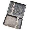 thumbnail image 1 of Retro Bronze Metal  Box, 20 Capacity Sturdy Double Sided Spring Clip Open Pocket Holder, Retro  Case Alloy Frosted Cigaret Box Double Sided Metal  Holder, 1 of 8
