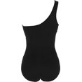 thumbnail image 3 of GFDYREE Women's One Piece Swimsuits One Shoulder Plus Size Swimwear Bathing Suit with See Through Mesh Style, 3 of 4