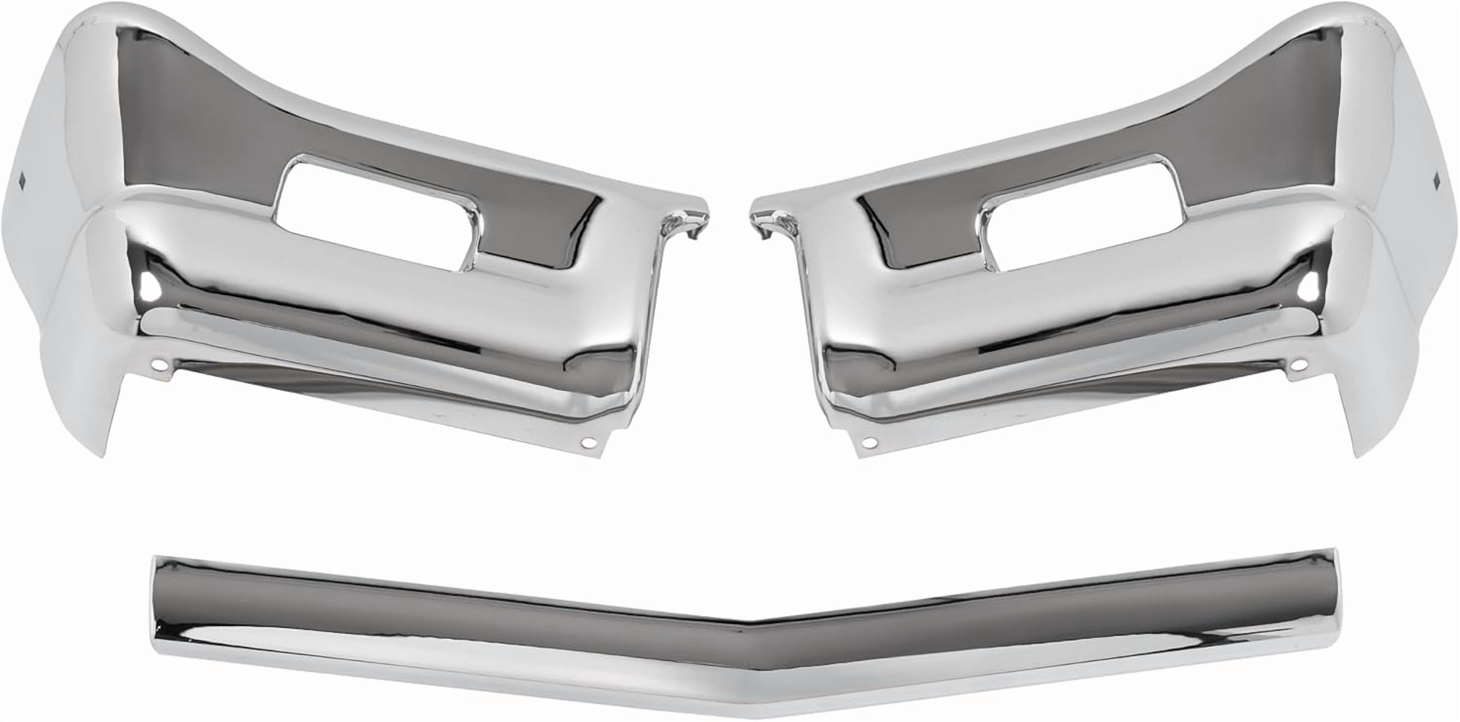 KOJEM Front Bumper Assembly Compatible with 1964 Chevrolet Impala Steel Chrome Silvery 3Pcs