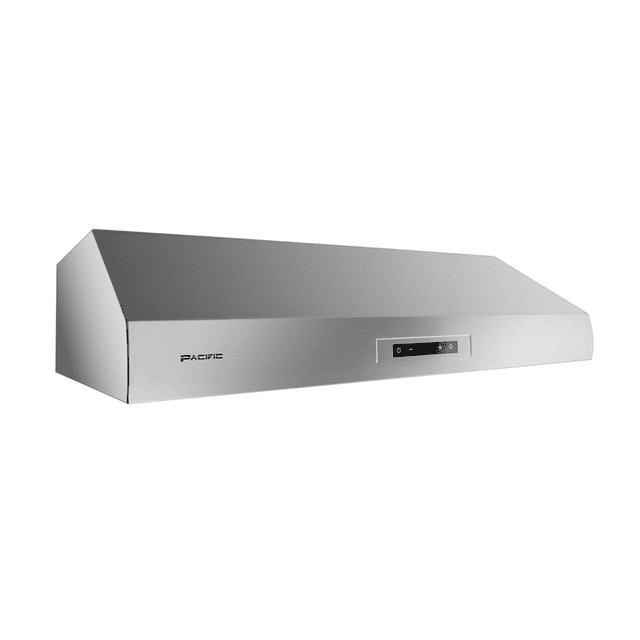 PACIFIC 36” Under Cabinet Eco Pro Range Hood, PR836BS, 3 ducting options, top and rear ducting range hood, dishwasher-safe baffle filter, Max 900CFM, 3-speed setting, glass screen touch control panel