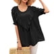 thumbnail image 5 of Sonducket Camiseta de mujer Dido, camiseta de manga corta con cuello y volantes, camiseta holgada de verano Prendas para la parte del cuerpo, 5 of 6