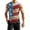 Deep Red, variant on Men's Sleeveless American Flag Tank Top Patriotic Workout USA Flag Gym Vest For Fitness Sports