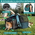 thumbnail image 3 of PetAmi Expandable Dog Cat Backpack Carrier, Airline Approved, Teal Blue, 3 of 7
