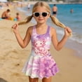 thumbnail image 4 of FUIALDOLG Pink Flower and Axolotl Swimwear Little Girl's One Piece Swimsuit with Skirt Child Sleeveless A-line Swim Dress Teens Beach Outfits for Pool Party,10-11Y, 4 of 7