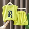 thumbnail image 1 of Conjuntos de camisetas sin mangas con cuello redondo, conjunto de ropa de verano para niños y niñas, incluye camiseta sin mangas, ropa deportiva y casual elegante y pantalones con cintura elástica, co, 1 of 9
