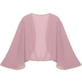 thumbnail image 5 of iiniim Women's 3/4 Sleeve Open Front Soft Chiffon Shrug Cardigan for Evening Dress Size S-3XL Dark Pink 3XL, 5 of 7