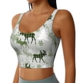 thumbnail image 2 of Balery green plaid Moose tree Sujetadores deportivos con espalda cruzada para mujer, acolchados, sin costuras, de alto impacto, ideales para yoga, gimnasio, entrenamiento y fitness.-XX-Large, 2 of 8