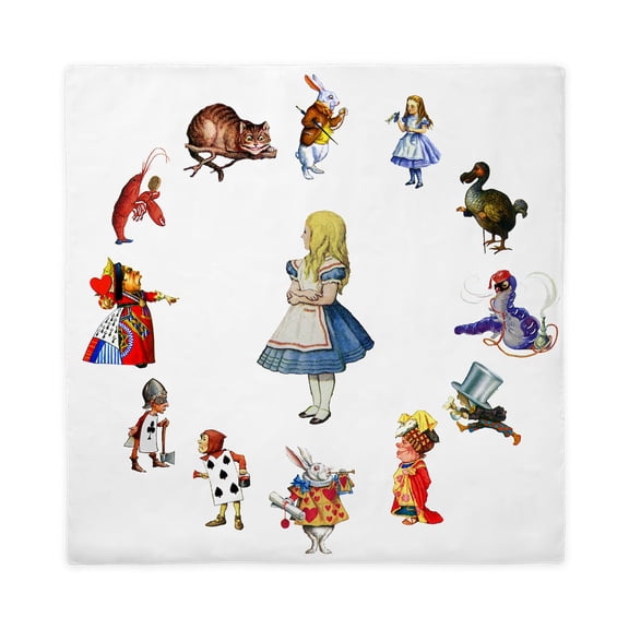 CafePress - All Around Alice In Wonderland Queen Duvet Cover - Queen Duvet