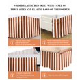 thumbnail image 6 of Burnt Orange Stripe Wrap Around Bed Skirts for King Bed 16" Drop,Bed Skirt with Adjustable Elastic Belt Dust Ruffle Bed Valance for Bedroom Hotel Luxury Farmhouse Striped Abstract Art Bed Frame Cover, 6 of 7