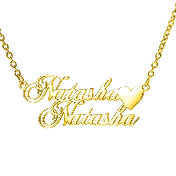 Fashion Custom Stainless Steel 2 Name Heart Necklace for Women Personalized Letter Gold Choker Necklace Gift