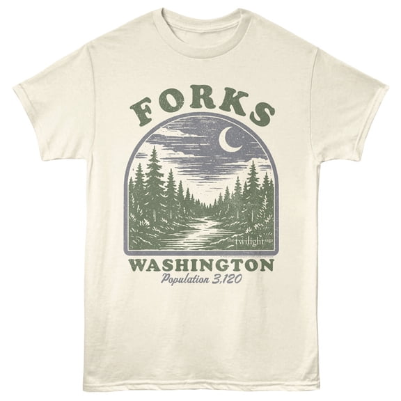 Twilight Forks Washington Men's T Shirt (Ivory, AdultS)