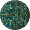 thumbnail image 1 of Ahgly Company Indoor Round Animal Turquoise Blue Traditional Area Rugs, 8' Round, 1 of 4